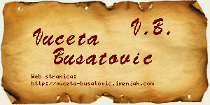 Vuceta Bušatović vizit kartica